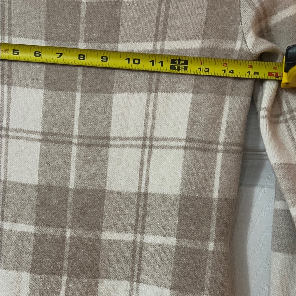 Plaid Long Sleeve Dress in Beige and Cream “Sooo soft” - Picture 6 of 6